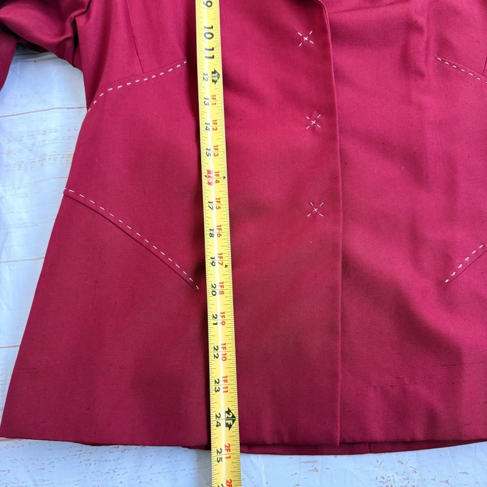 Kasper 100% Silk Red Suit Blazer –‎ Size 10 (BNWT) - Picture 8 of 12